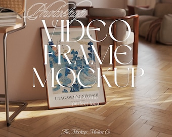 Animated Wood Frame Video Mockup: Vertical Din A (PSD)