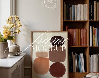 Vertical Frame Mockup, Minimalist Wall Art, A3 A4 A2 PSD Template (Digital Download)