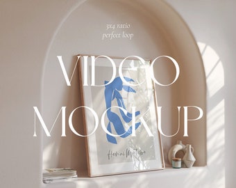 Animated Wood Frame Video Mockup | 3x4 Ratio (PSD)