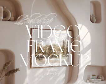 Video Mockup Frame 2x3 Printable Mockup Wood Frame 8x12 Mock-up Horizontal Frame PSD Animated Wall Art Mockup Frame Thin Minimalistic Mockup