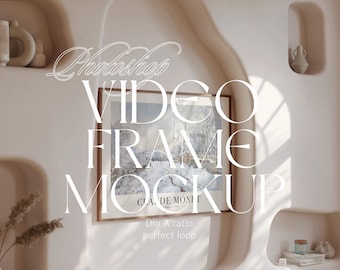 Animated Wood Frame Video Mockup: DinA ISO, Minimalist PSD
