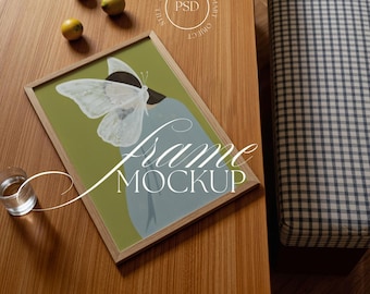 Vertical Frame Mockup, Minimalist Wall Art, PSD (Digital Download)