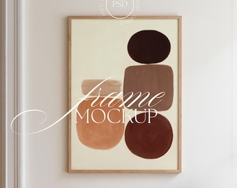 Simple Frame Mockup: Vertical Poster, Neutral Wall, PSD Template