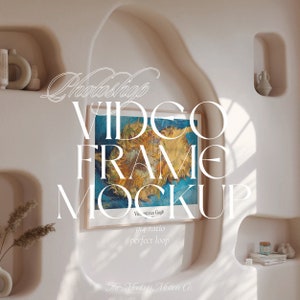Video Mockup 3x4 Frame Afdrukbaar Mockup Houten Frame 3:4 Mock-up Horizontaal Frame PSD Animatie Wall Art Mockup Frame Dun minimalistisch mockup