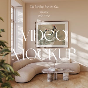Video Mockup Frame 3x4 Afdrukbaar Mockup Houten Frame 3:4 Mock-up Horizontale Frame Animatie PSD Minimaal Mockup Frame Dun Minimalistisch Mockup