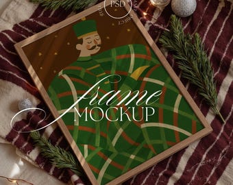 Weihnachtsrahmen Mockup, DIN A Artwork Display (PSD)