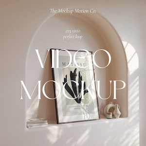 Video Mockup Frame 2x3 Mock up Wood Frame 2:3 Mock-up Animated PSD Vertical Frame Minimal Mock up Frame Simple Frame Mockup Video
