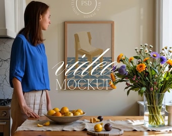 Animierte Küchen Szene Video Mockup | DIN A Grafik (PSD)