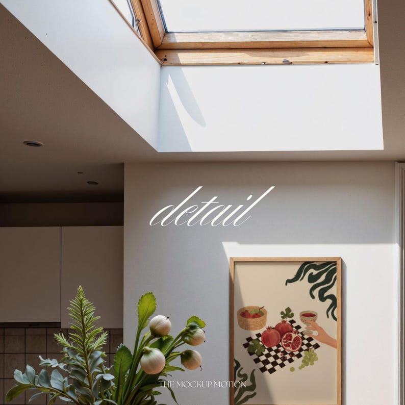 Vertical Frame Mockup, Kitchen Scene, A-Series PSD Template (Photopea Compatible) image 4