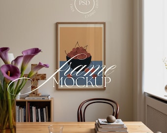 Vertical Frame Mockup, Minimalist Wall Art, DIN A Series (PSD)