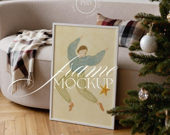 Weihnachts Bilderrahmen Mockup, DIN A, Artwork und Print Shop (PSD)