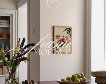 Kitchen Vertical Frame Mockup, Modern Wall Art PSD (Digital Download)