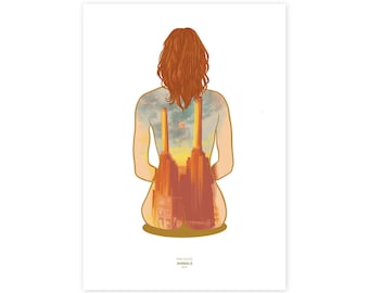 Pink Floyd 'Backs' / Animals 30th Anniversary Limited Edition art print 2025. Hand signed & numbered by Pink Floyd designer Finlay Cowan