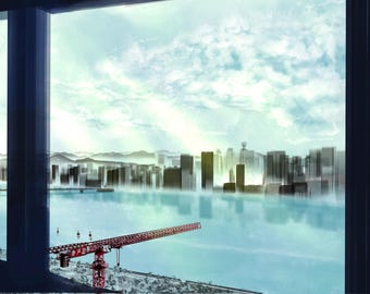 The Qiantang River at Hangzhou - Limited Edition Print. Signed & numbered by Pink Floyd artist Finlay Cowan - China Series
