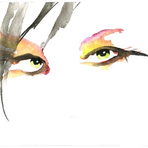 Aquarela original pintada à mão pelo artista do Pink Floyd Finlay Cowan em papelão resistente.