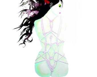 Shibari - Limited Edition Print. Signed & numbered by Pink Floyd artist Finlay Cowan