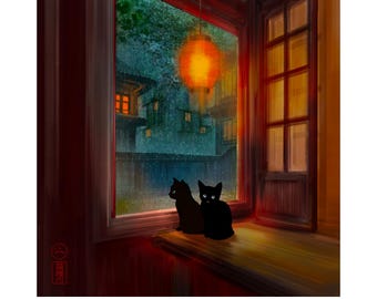 Shanghai Kittens - Limited Edition Giclee Print. Signed & numbered by Finlay Cowan