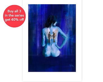 Pink Floyd 'Backs' / Wish 30th Anniversary Limited Edition art print 2025. Hand signed & numbered by Pink Floyd designer Finlay Cowan