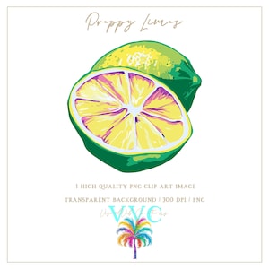 Preppy Limes Clip Art - transparenter Hintergrund in PNG - lebhafte, Limetten Clip Art, Zitrus Clip Art, Florida Clip Art, Obst Clip Art