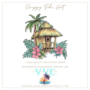 Tiki Hut Clip Art - transparenter Hintergrund in PNG - Blumen, Strand, Insel, lebhaft, Ozean, Florida, tropisch, Paradies, Luau, Hawaii