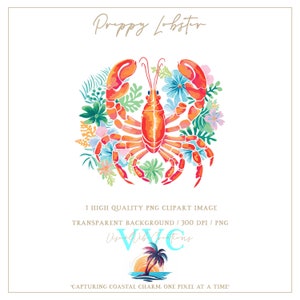 Images clipart homard BCBG - arrière-plan transparent en PNG - floral, plage, île, littoral, Floride, tropical, paradis, océan, rivage