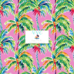 Papier numérique palmier preppy, 1 modèle sans couture pour papier de scrapbooking - téléchargement immédiat, impression, plage, été, palmiers, vacances