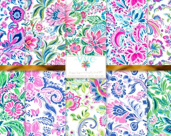 Pack de motifs cachemire d'inspiration preppy n° 7, 10 motifs sans raccord, ensemble de motifs cachemire floraux