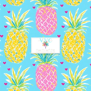 Preppy Pineapple Party Digital Paper, 1 nahtloses Muster für Scrapbookpapier, Sofort Download, Ananas, süsses Sommer Muster, Ananas Muster