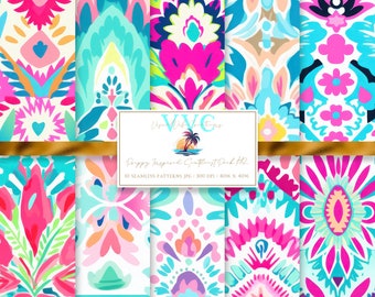 Paquete de papel digital n.° 2 inspirado en el suroeste, 10 patrones sin costuras para papel de álbum de recortes: descarga instantánea, boho, western