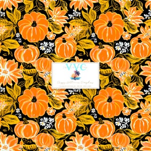 Preppy Halloween Pumpkins Digital Paper, 1 Seamless Tropical Pattern for Printable Scrapbook Paper - Instant Download, autumn