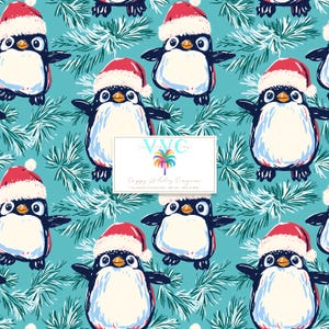 Papel digital Preppy Holiday Penguin, 1 patrón sin costuras para papel de álbum de recortes imprimible: descarga instantánea, Navidad, Navidad, feliz navidad