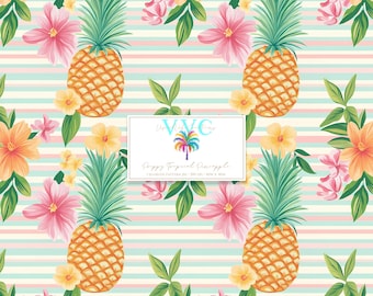 Preppy Tropical Pineapple Digital Paper, 1 Seamless Pattern for Printable Scrapbook Paper - Instant Download, pineapple background