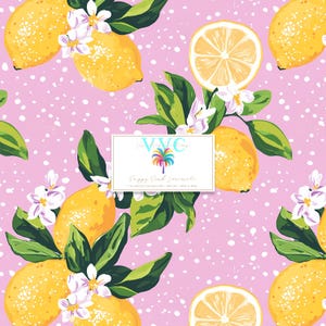 Papier numérique BCBG rose limonade, 1 modèle sans couture pour papier de scrapbooking imprimable - téléchargement immédiat, motif agrumes, fond d'été