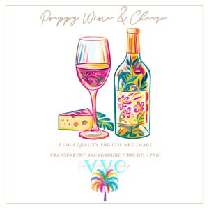 Preppy Wine & Cheese-illustraties - transparante achtergrond in PNG, levendig, glas wijn, kaas en wijn, wijnproeverij, wijnarrangement, wijn