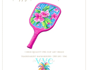 Preppy Pickleball Paddle Clip Art - transparent background in PNG - sports clipart, player,  coaches, coach pattern, sports parent