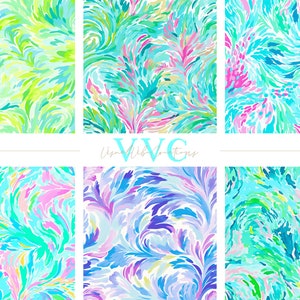 Vibrant Preppy Pack #4 Digital Paper, 10 Seamless Beach Patterns for ...