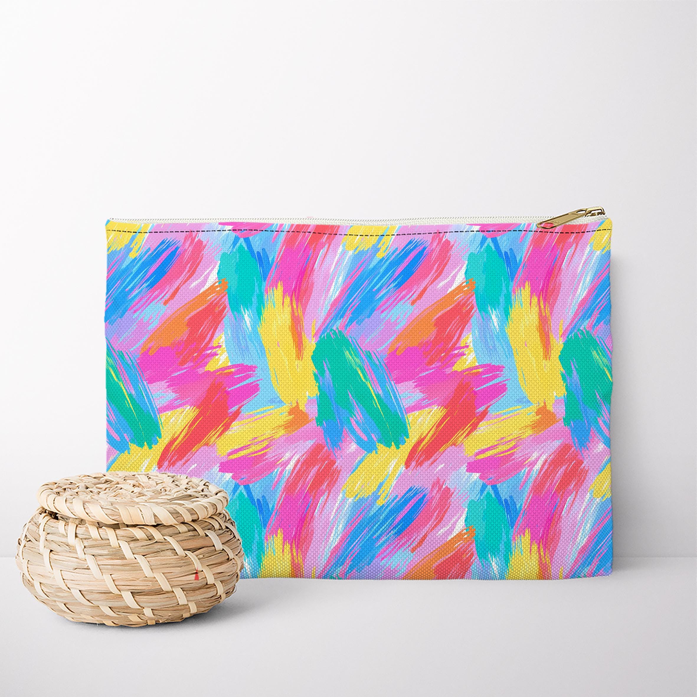 Preppy Rainbow Brushstrokes Digital Paper, 1 Seamless Pattern for ...