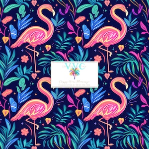 Papel digital Preppy Neon Flamingo, 1 patrón sin costuras para papel de álbum de recortes, descarga instantánea, patrón de verano, flamencos sin costuras