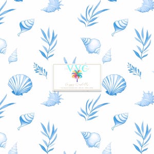 Preppy Seashells Digital Paper, 1 Seamless Pattern for Printable Scrapbook - Instant Download, preppy sea shells, nautical pattern