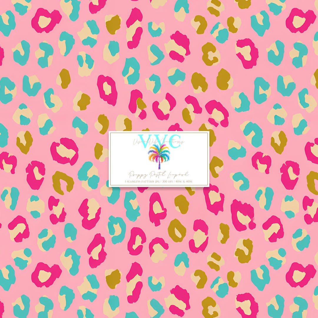 Pink Leopard Pattern Preppy Preppy Pastel Leopard, 1 Seamless Pattern, Colorful Leopard Print, Pink ...