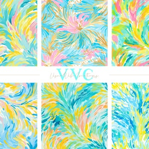 Vibrant Preppy Pack #5 Digital Paper, 10 Seamless Beach Patterns for ...