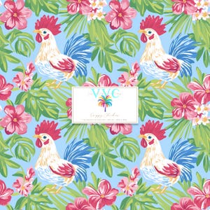 Papel digital de pollo preppy, 1 patrón sin costuras para papel de álbum de recortes, descarga instantánea, fondo de pollos lindos, fondo de granja