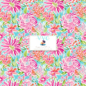 Preppy Pink Flowers Digital Paper, 1 Seamless Pattern for Scrapbook-Instant Download, spring pattern, floral pattern, seamless daisy