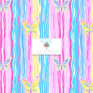 Papier numérique papillon preppy pastel, 1 modèle sans couture pour papier de scrapbooking - téléchargement immédiat, fond de papillon de printemps, impression de jardin