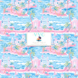 Preppy Beach Resort Digitales Papier, 1 nahtlose Muster für Scrapbook Papier - Instant Download, print, beach, sommer, ocean