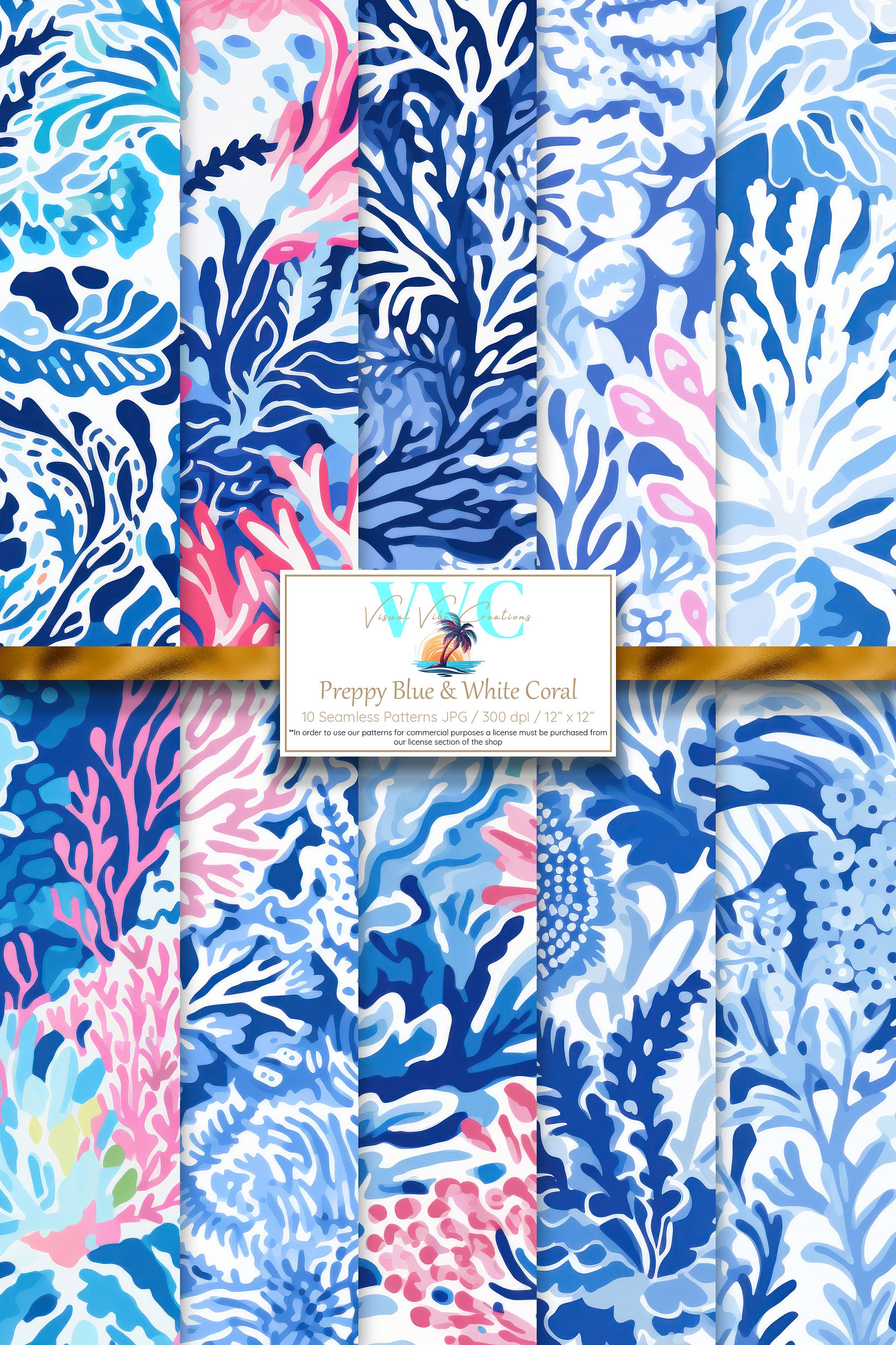 Lily Pulitzer Printed Glitter Pattern Heat Transfer Vinyl Sheets