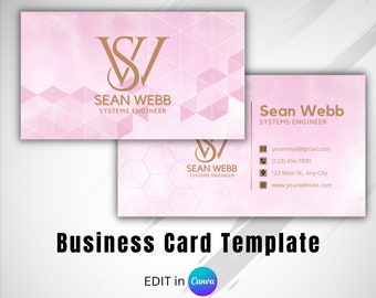 Business Card Editable Template - Etsy