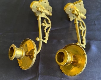 Antique Brass Double Piano Candlestick / Wall Sconces - Wall Candles - Antique Home Decoration