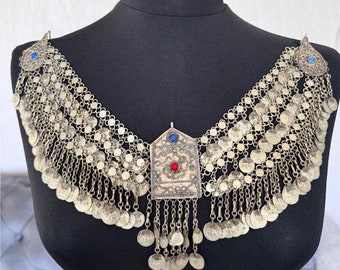 Antique Ottoman Silver Headpiece: Fez Costume Jewelry