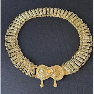 Ottoman Bridal Belt: Gold Filigree Embroidered Turkish Kaftan Belt